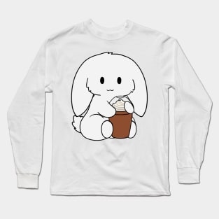 White Bunny Ice Coffee Long Sleeve T-Shirt